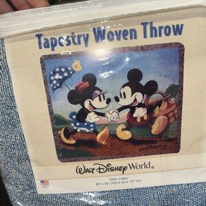 Authentic Walt Disney World Tapestry Woven Throw Blanket